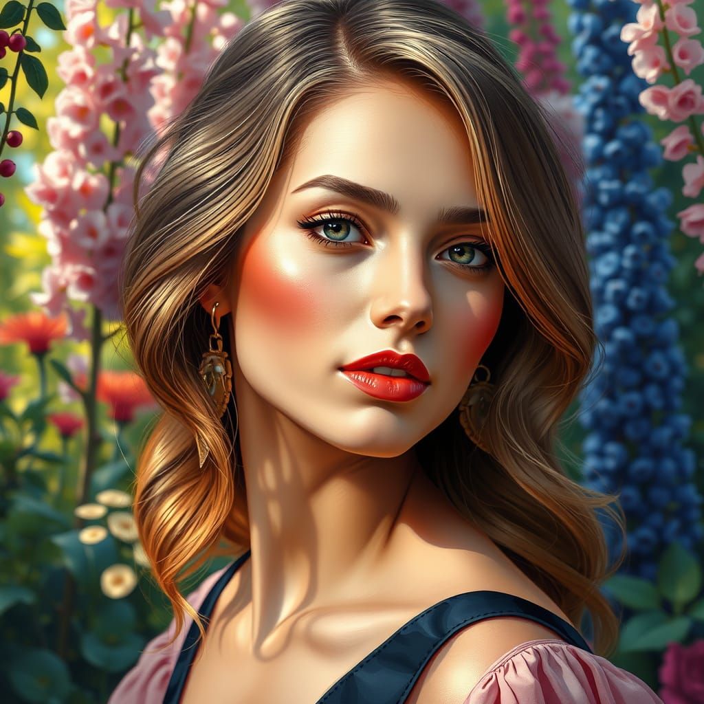 Surreal Digital Garden of Words in Soft Oil Brushstrokes