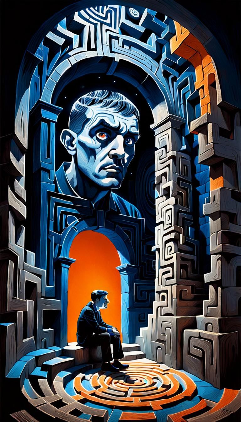 Surreal Labyrinth of Despair: Inspired by Escher and Dali