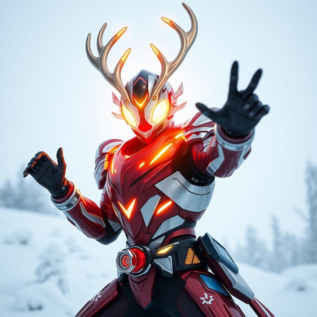 Kamen Rider Zero-One in Shining Rudolph Reindeer Armor