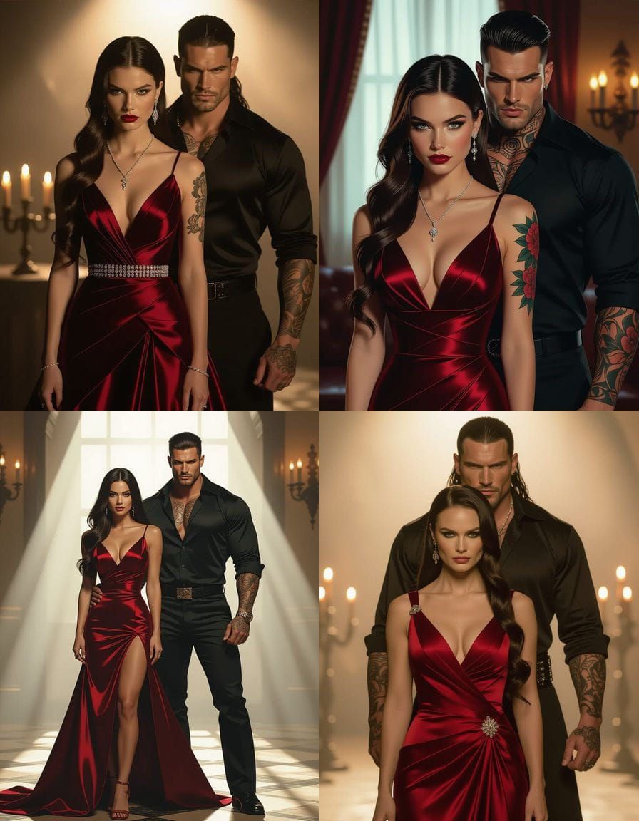 Dramatic Couple in Candlelight