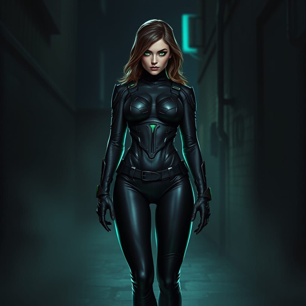 Viper in Dark Alley, Hyper-Realistic Digital Painting