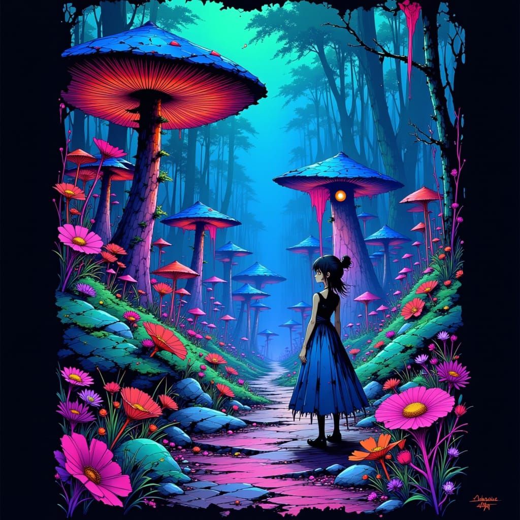 Alice in Wonderland: Neon Horror in the Woods