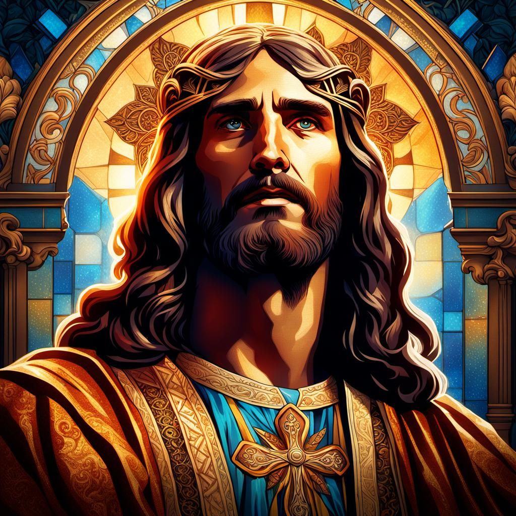 Jesus Christ Blessing Humanity in Baroque Style