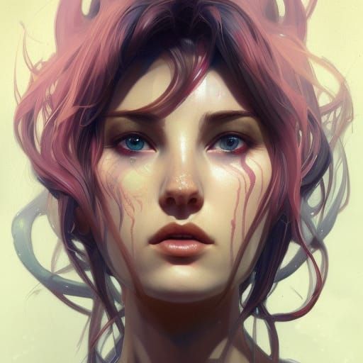 Creature Goddess Portrait in Hyperdetailed Style