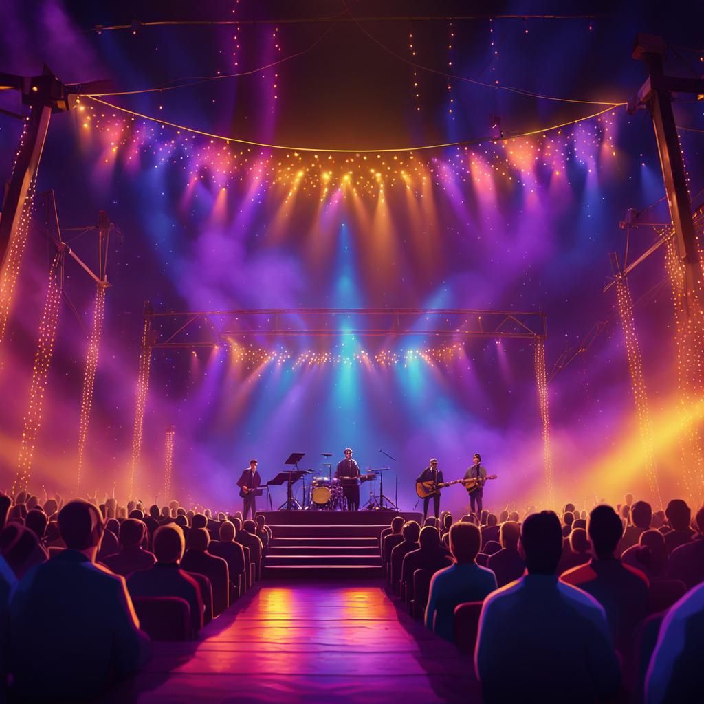 Unique Concert Experience in Vibrant Oil Painting