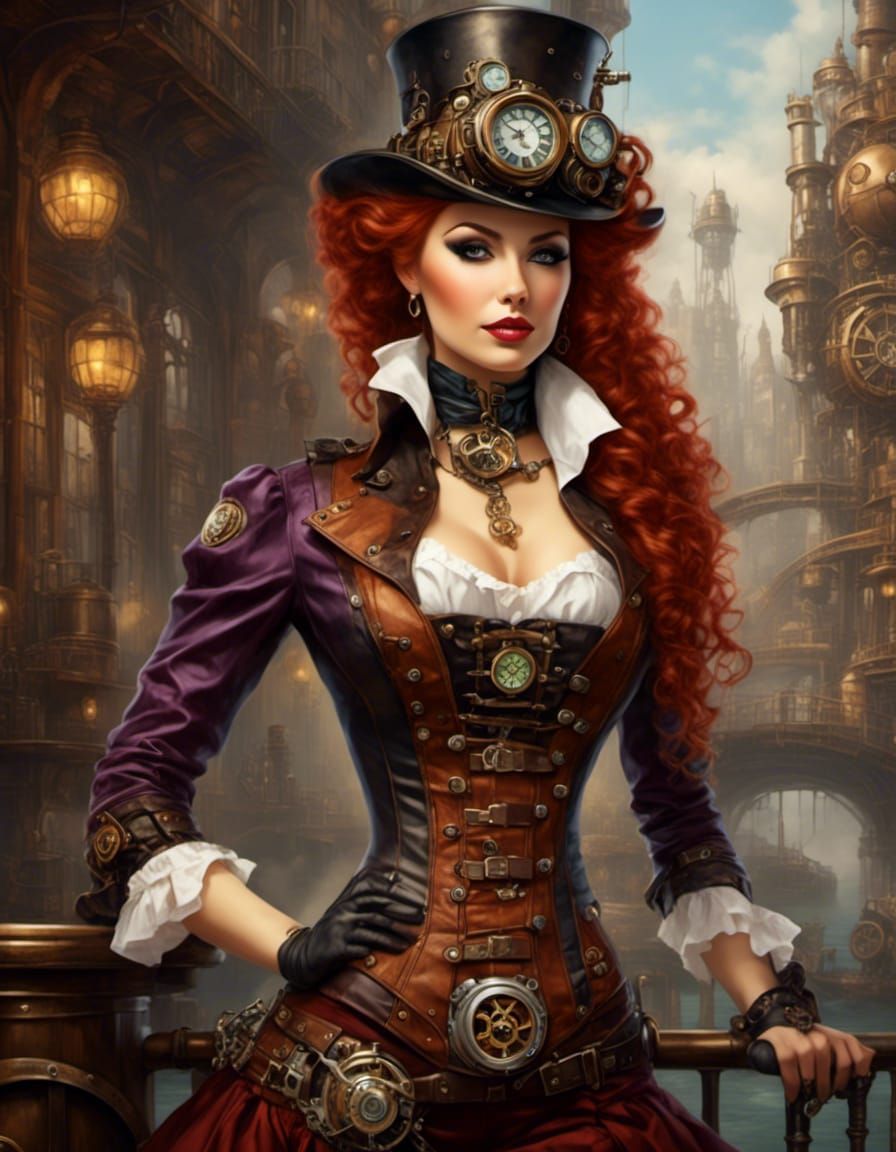 Beautiful woman <lora:PrettySteampunkStyle:1.0>