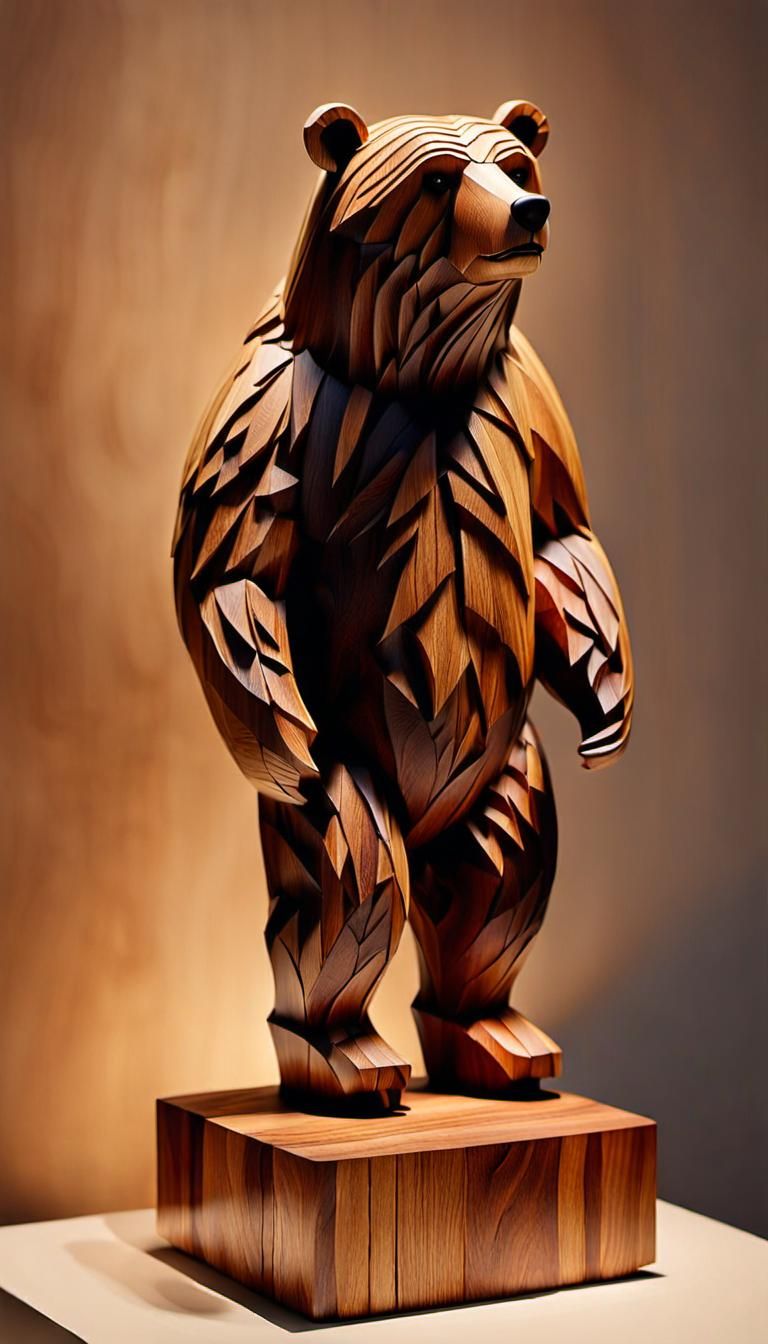 Wood carved bear