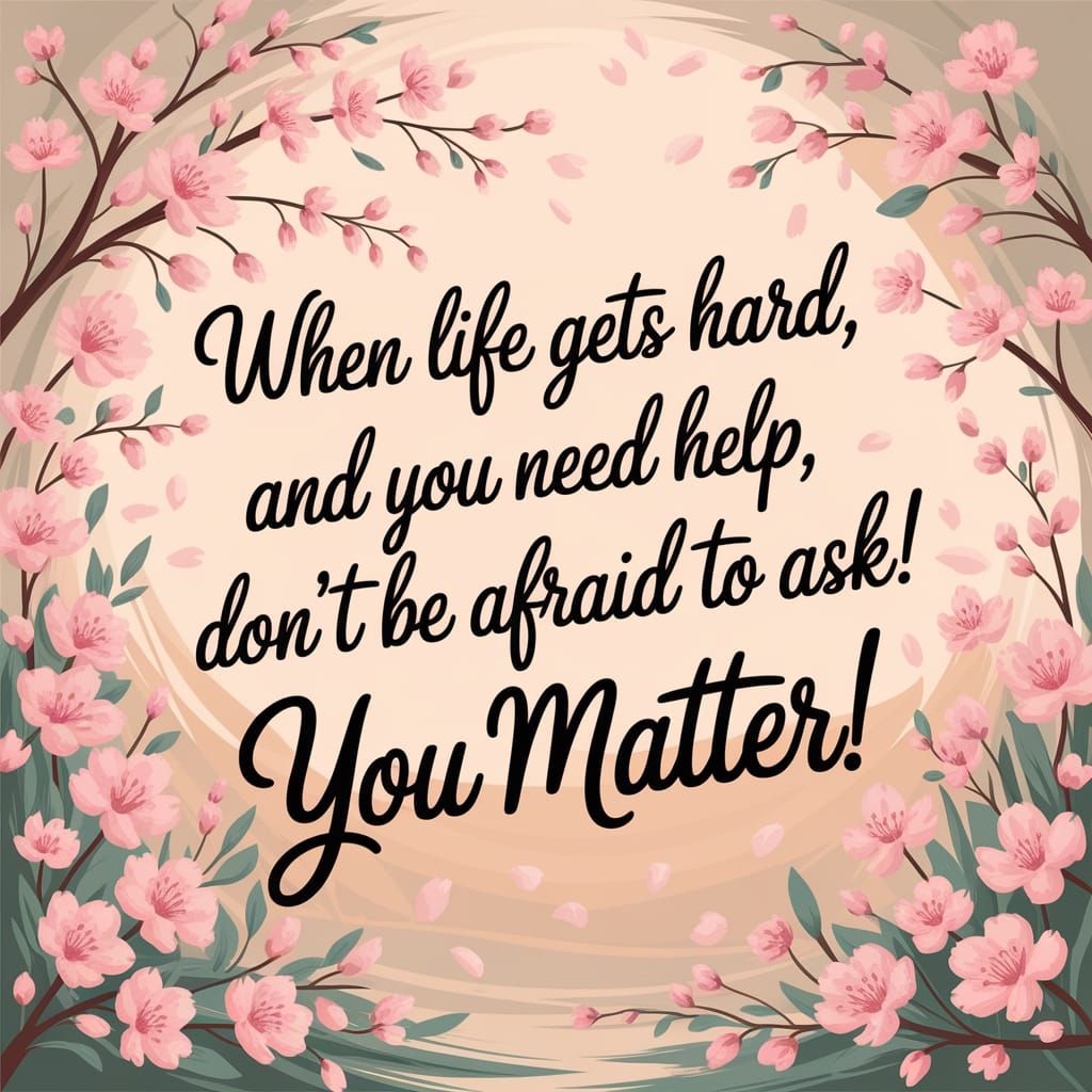 Inspirational Message on Floral Background in Pastel Hues