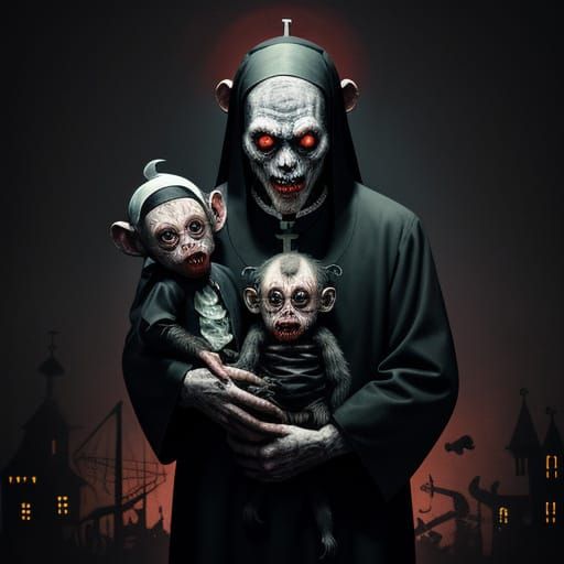 Surreal Carnival Horror Scene in Dark Fantasy Style