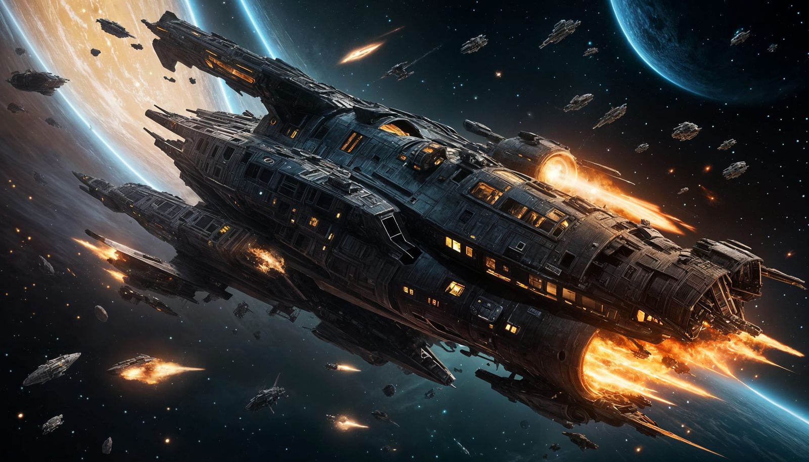 Galactic Shipwreck in Cinematic Space Opera Style