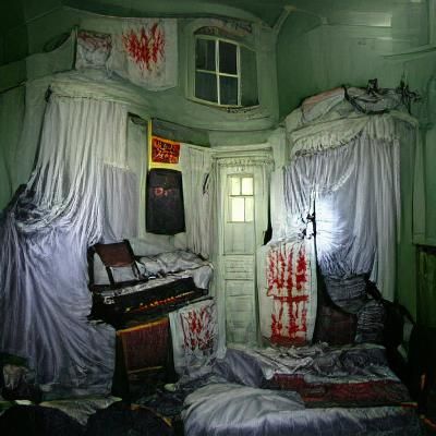 Eerie Haunted House Bedroom Scene
