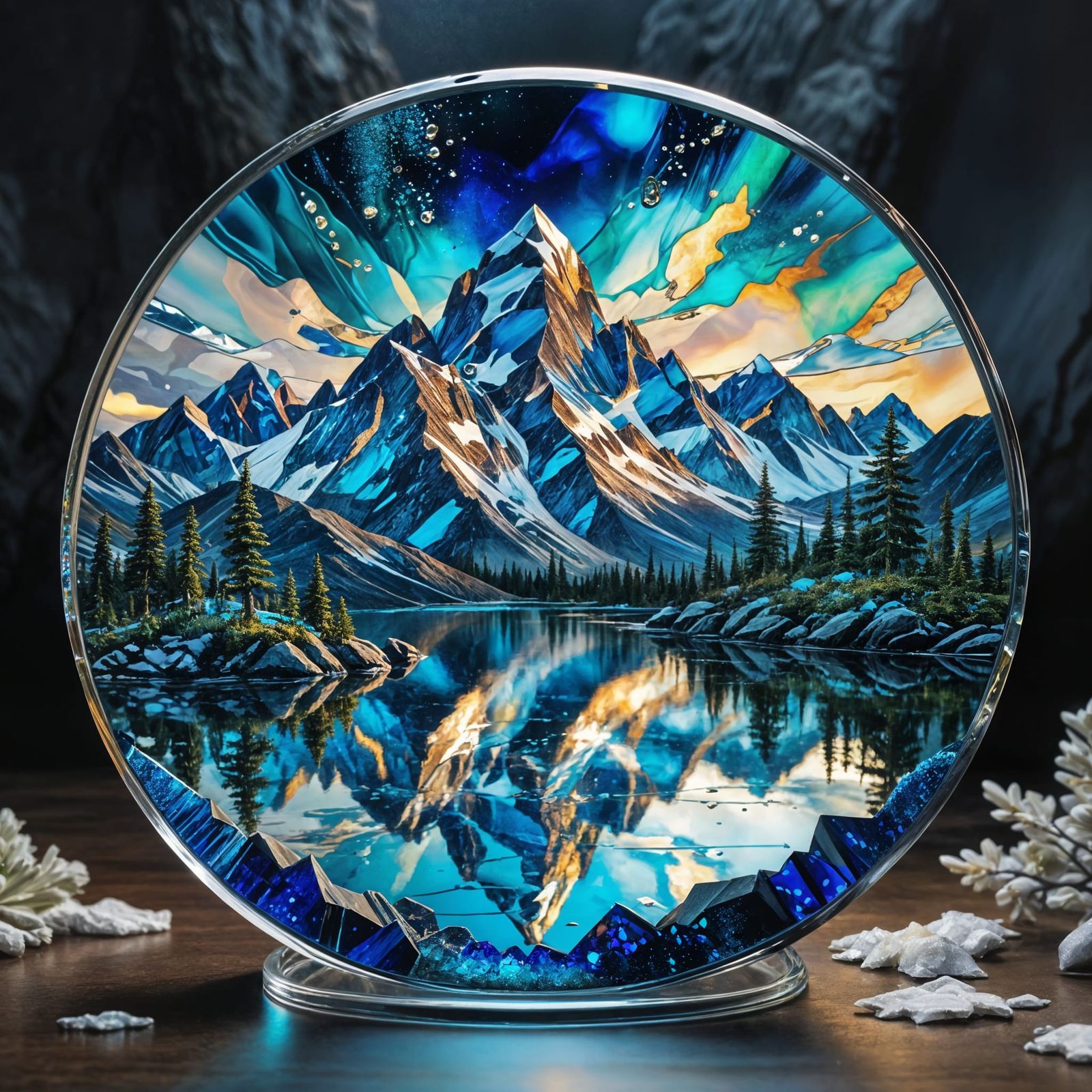 Shimmering Mountain Peaks Reflected in Crystal Lake