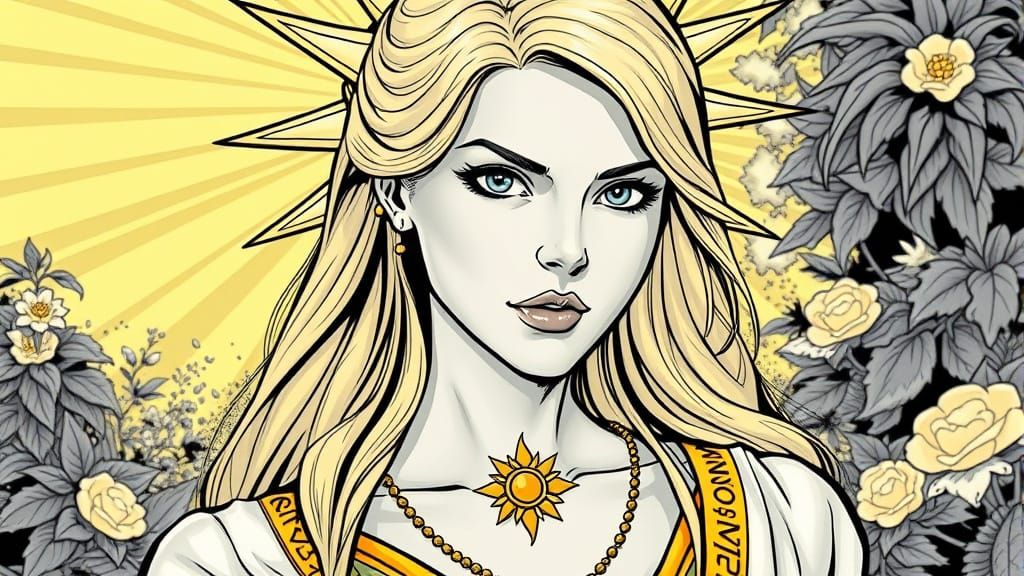 Ethereal Sun Witch in Dungeons and Dragons Fantasy
