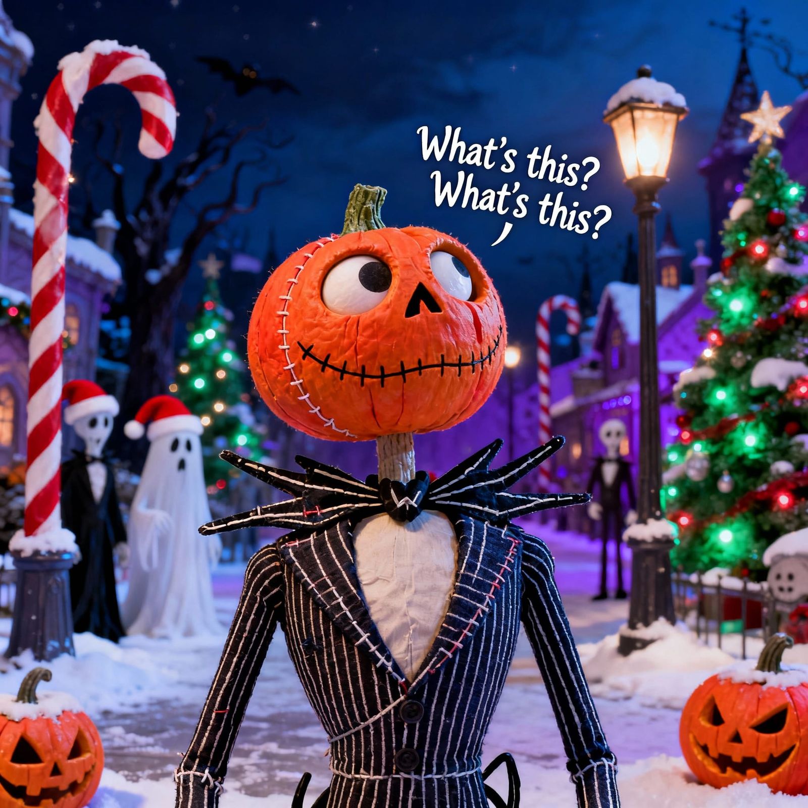 Jack Skellington in a Mixed Media Style