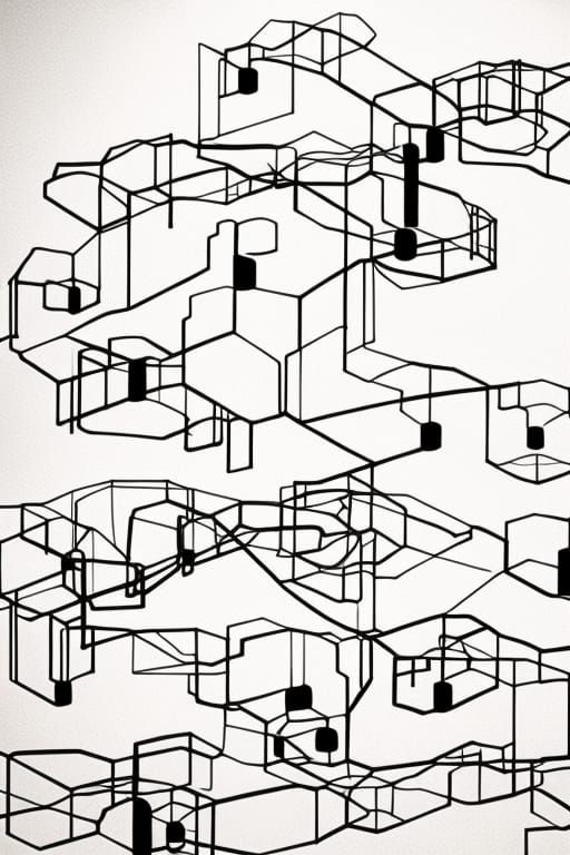 Abstract Technical Drawing of Time's Flow, Patent Illustrati...