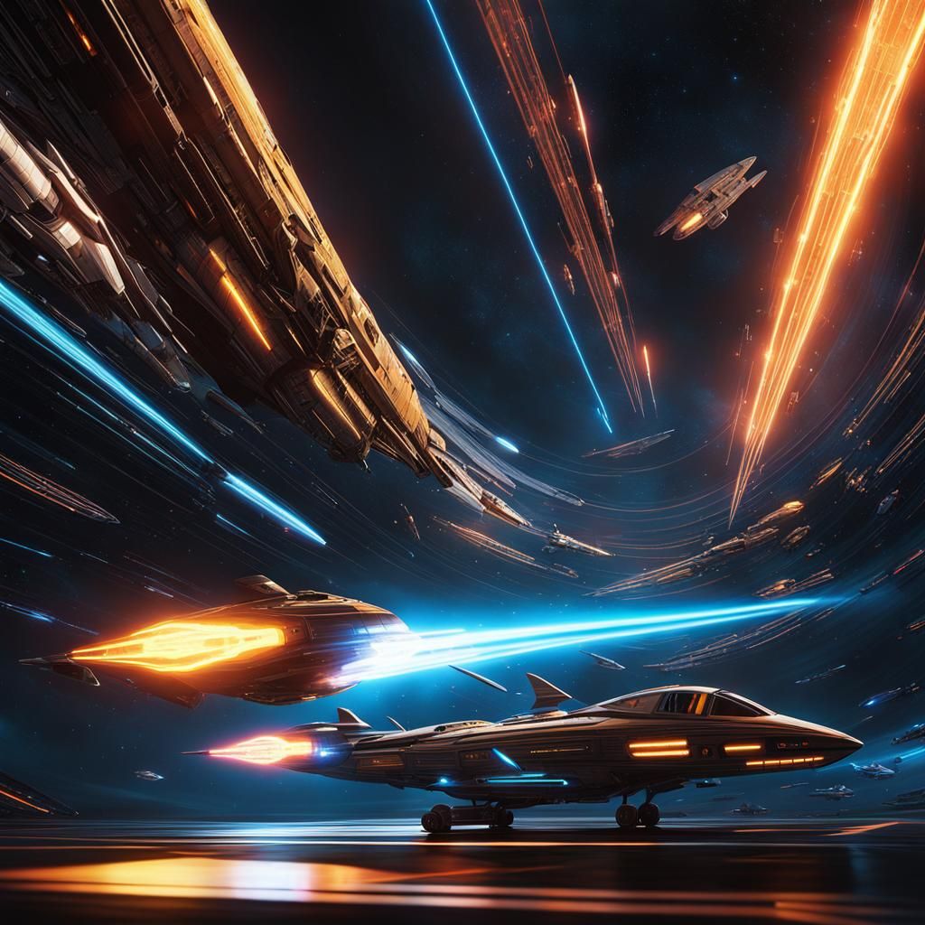 Epic Sci-Fi Spaceship Battle in Deep Space