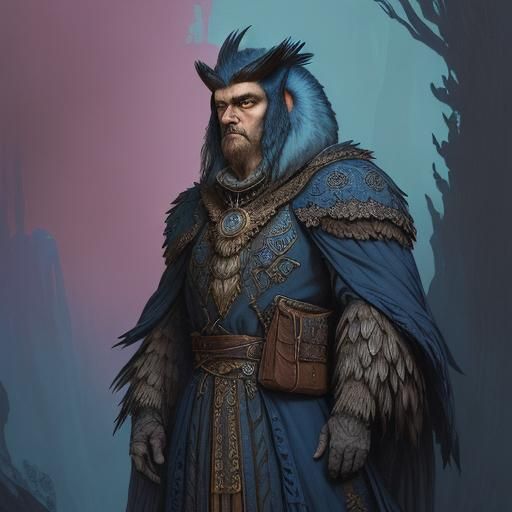 Owl Costume Concept Art in Dark Fantasy Style