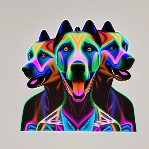 Cerberus in Holographic Astral Cosmic Illustration