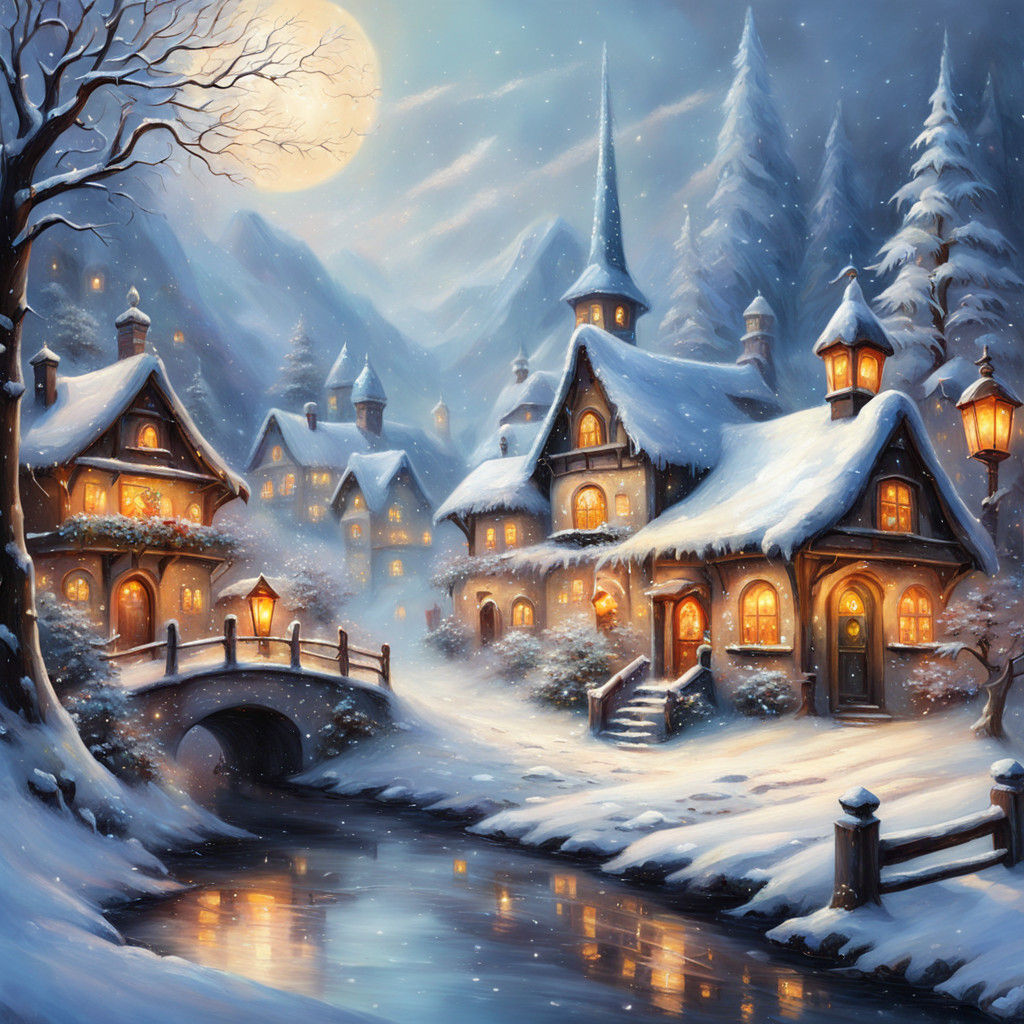 Grandfather Frost in Whimsical Winter Wonderland