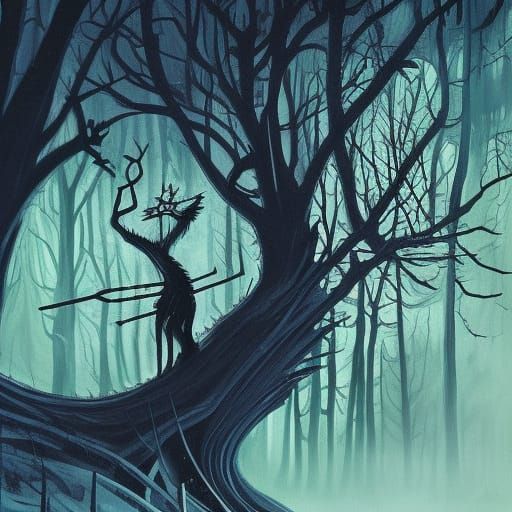 Eerie Werewolf in Toxic Forest: Epic Concept Art