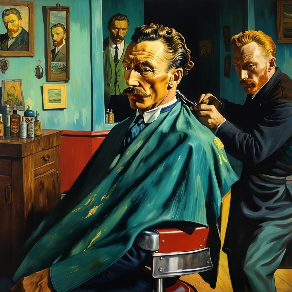 Dali Shaves Van Gogh: Hyperrealistic Concept Art