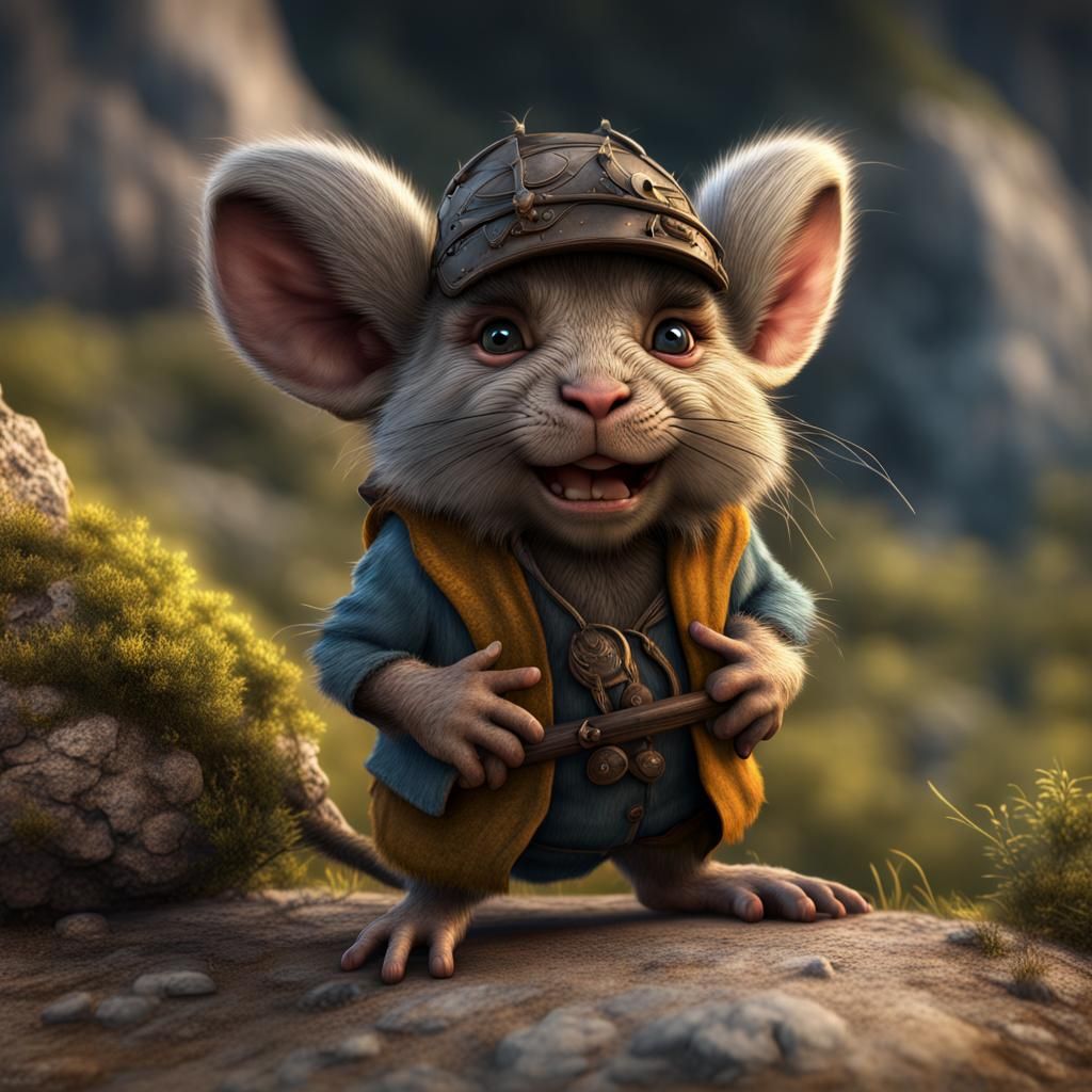 Hyperrealistic Cute Troll as Sardinian Pika