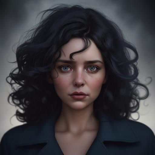 Striking Portrait of a Woman with Intense Eyes