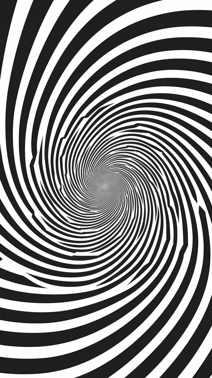 Optical Illusion Vortex in Black and White