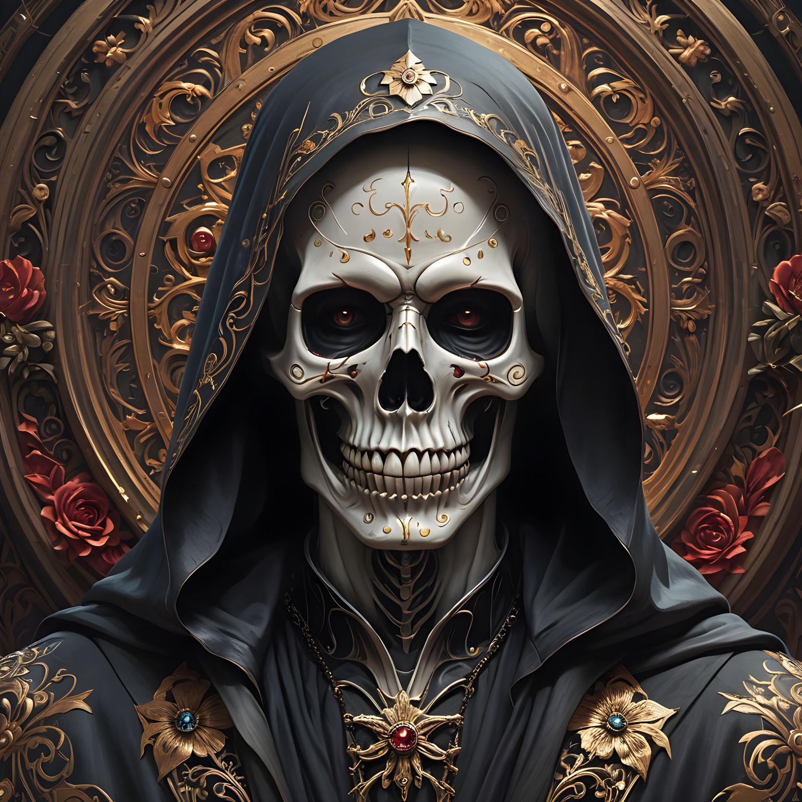 Grim Reaper Dia de los Muertos Portrait