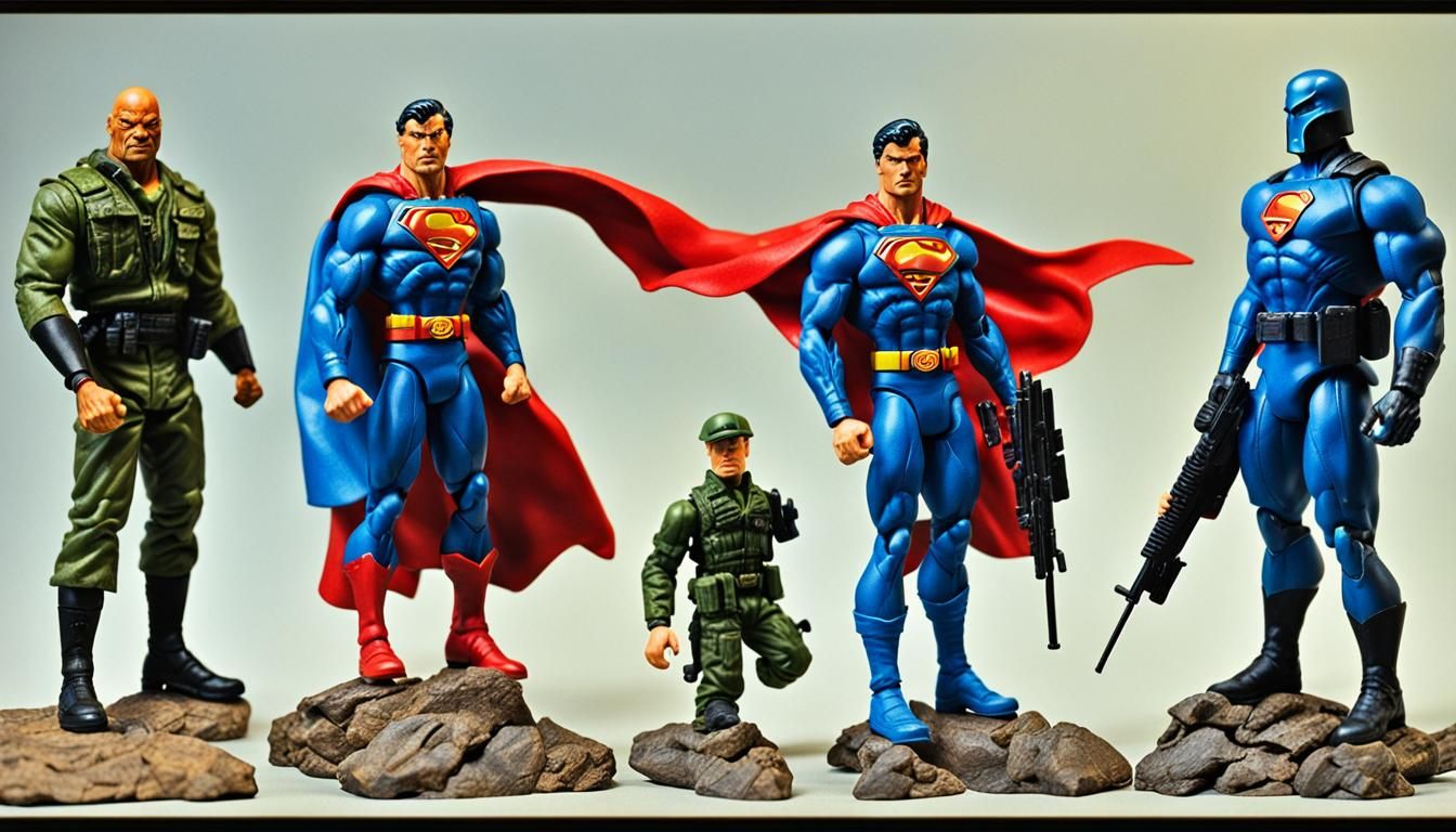 Superman and G.I. Joe Figures in Sinister Style