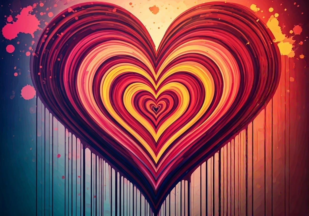 Vibrant Heartbeat Art in Expressive Contemporary Style