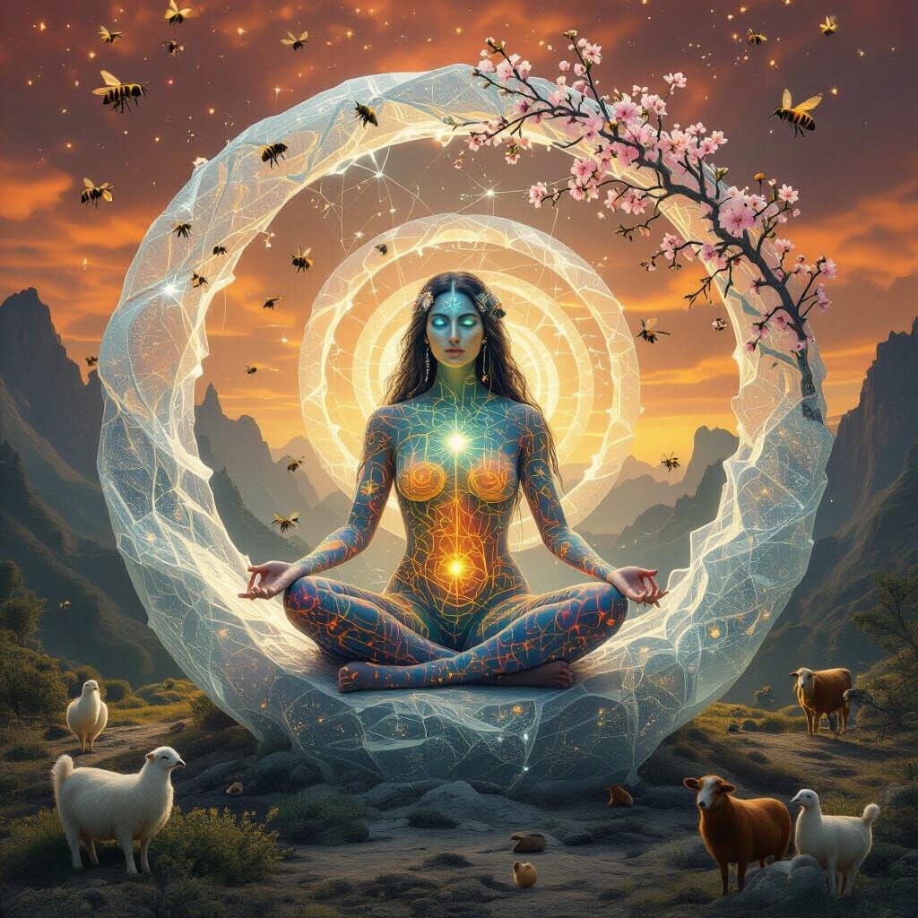 Mystical Shaman in Bio-Art Sculpture