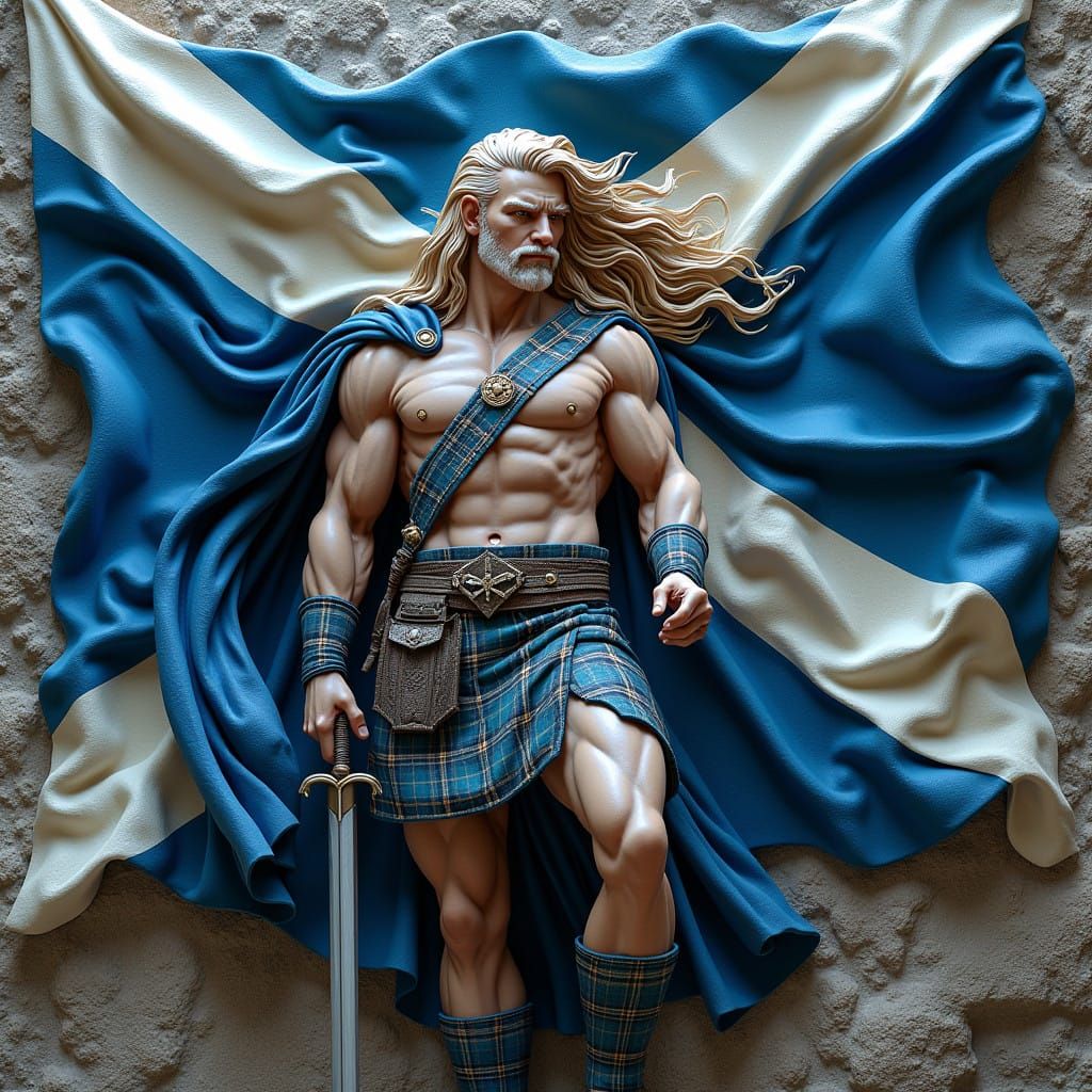 Glasgow Knight in Bas Relief Scottish Warrior Art