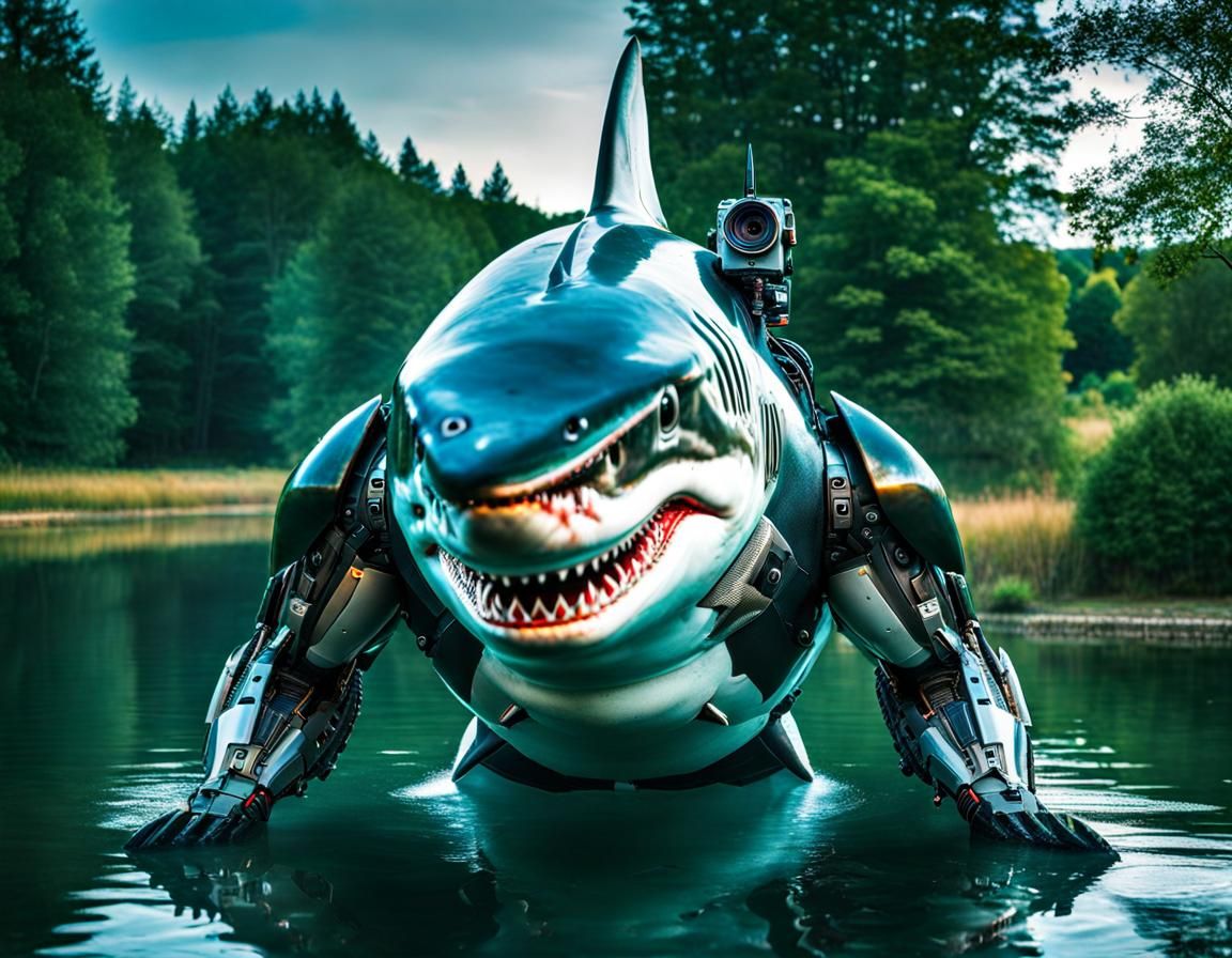 Cybernetic man shark