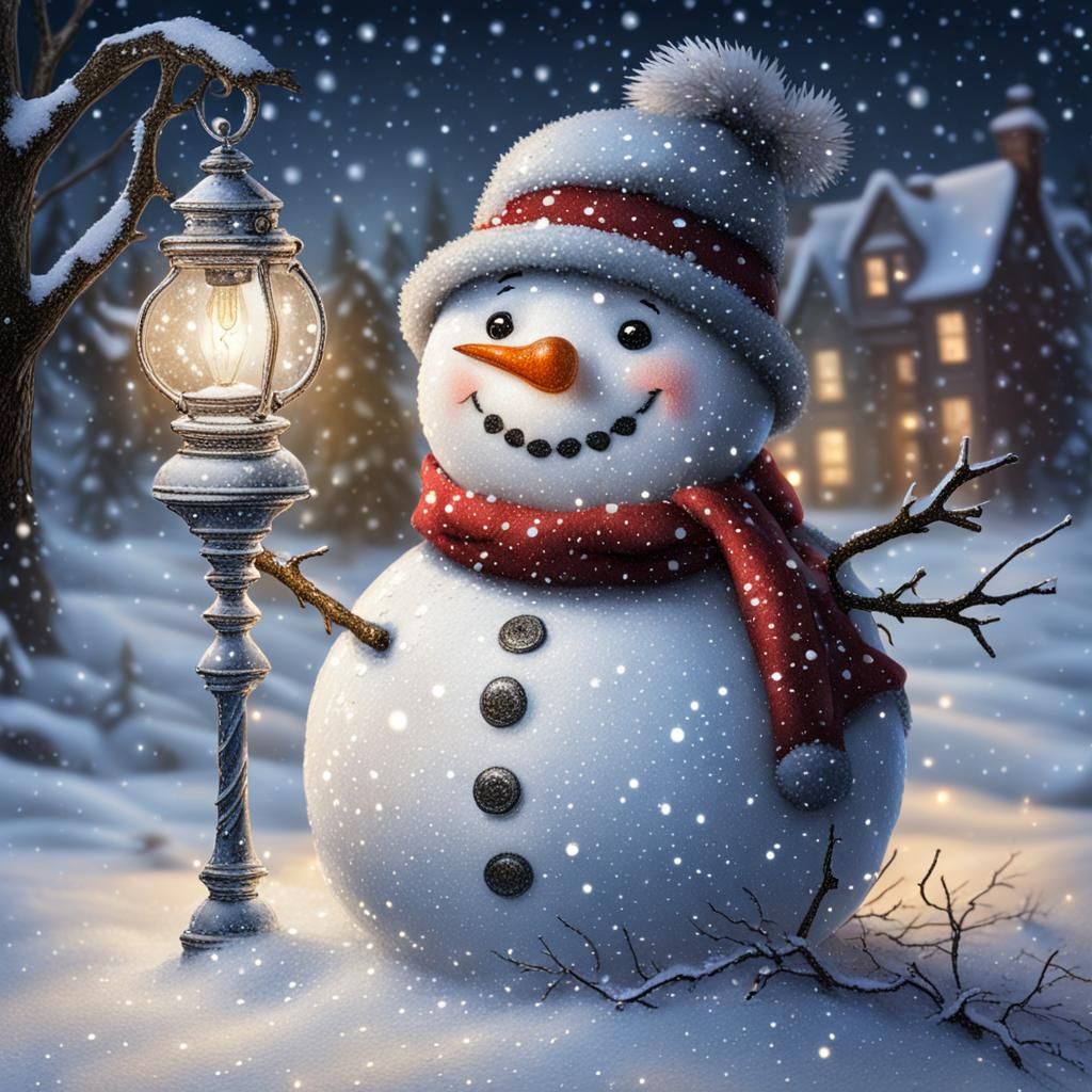 Lamplight Snowman