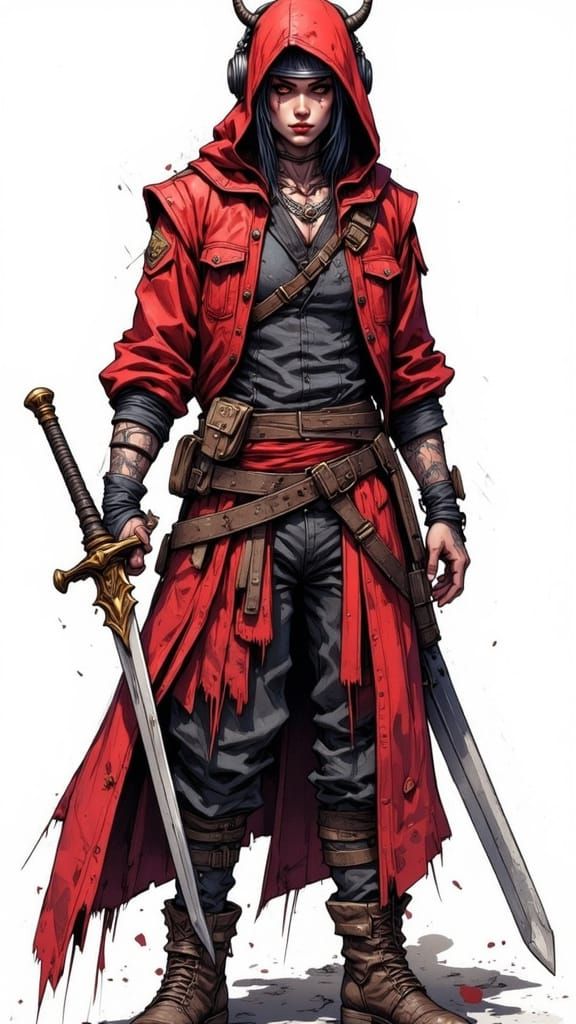 Anime Swordsman with Giant Sword in Final Fantasy Style