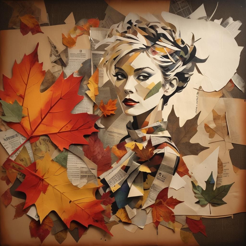 Dada-Inspired Photogram Collage of Autumn Leaves