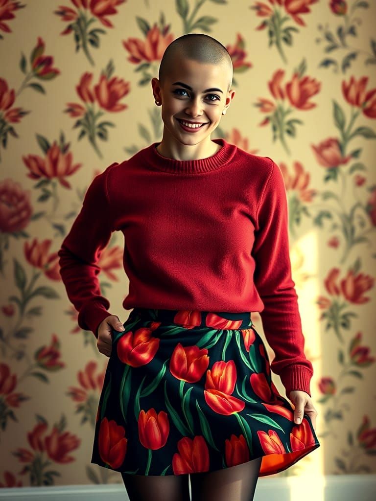 Vibrant Dutch Goddess with Tulips