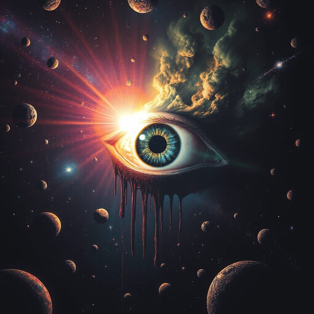 Surreal Eye Portal Radiates Light and Shadow