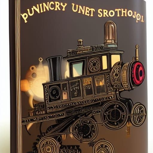 Whimsical Steampunk Engine Illustration for Children
