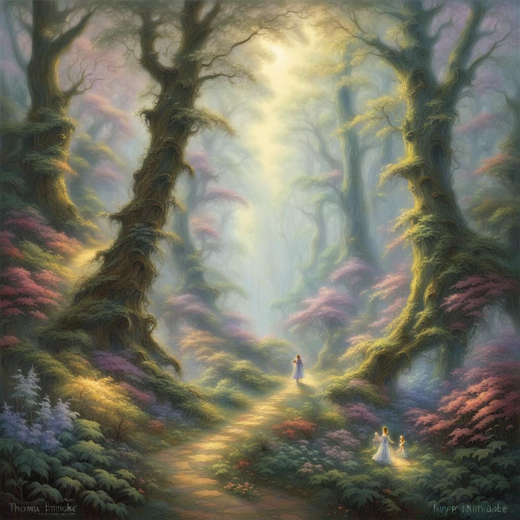 Fairies in a Misty Forest: Ethereal Fantasy Art