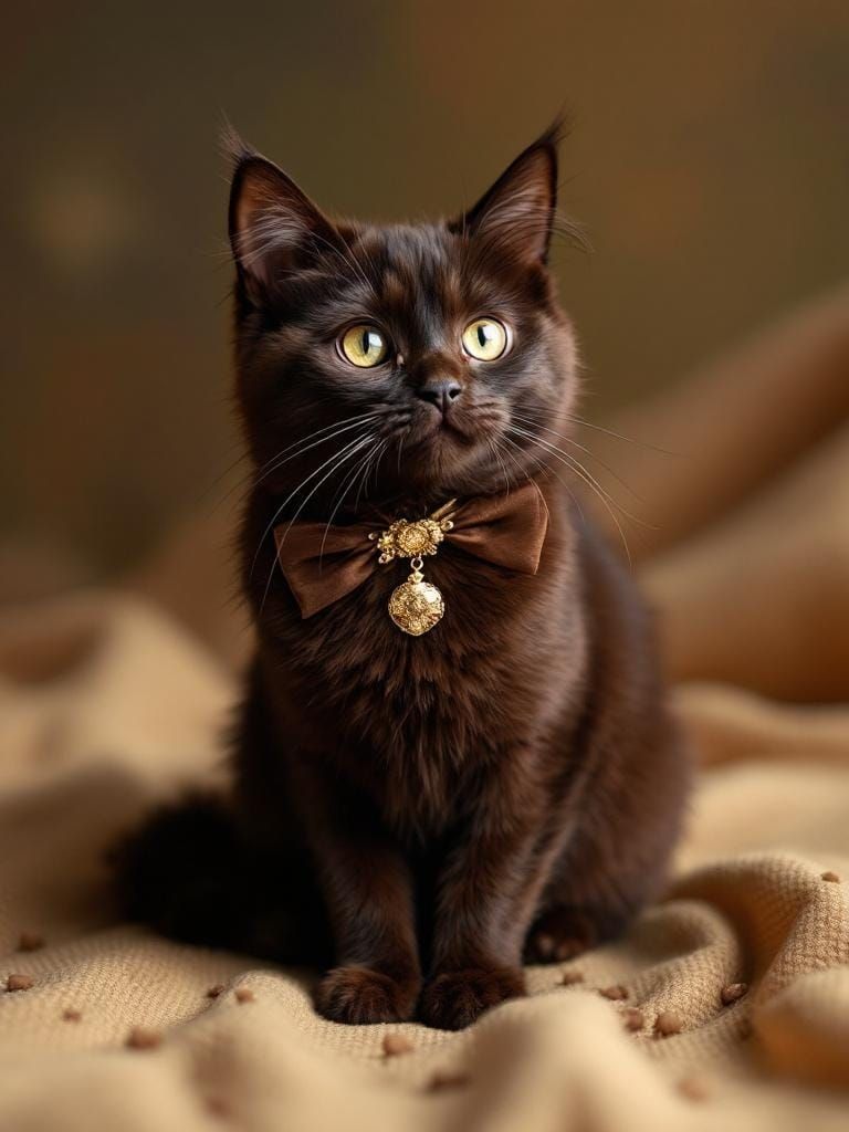 Elegant Chocolate Cat Artwork