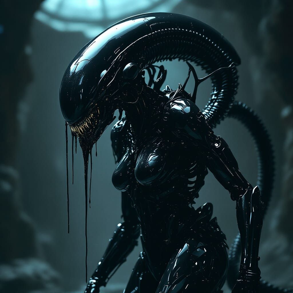 Xenomorph Queen's Biomechanical Feminine Form