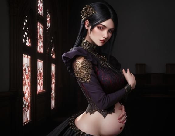 Deity in Library: Photorealistic High Fashion Portrait