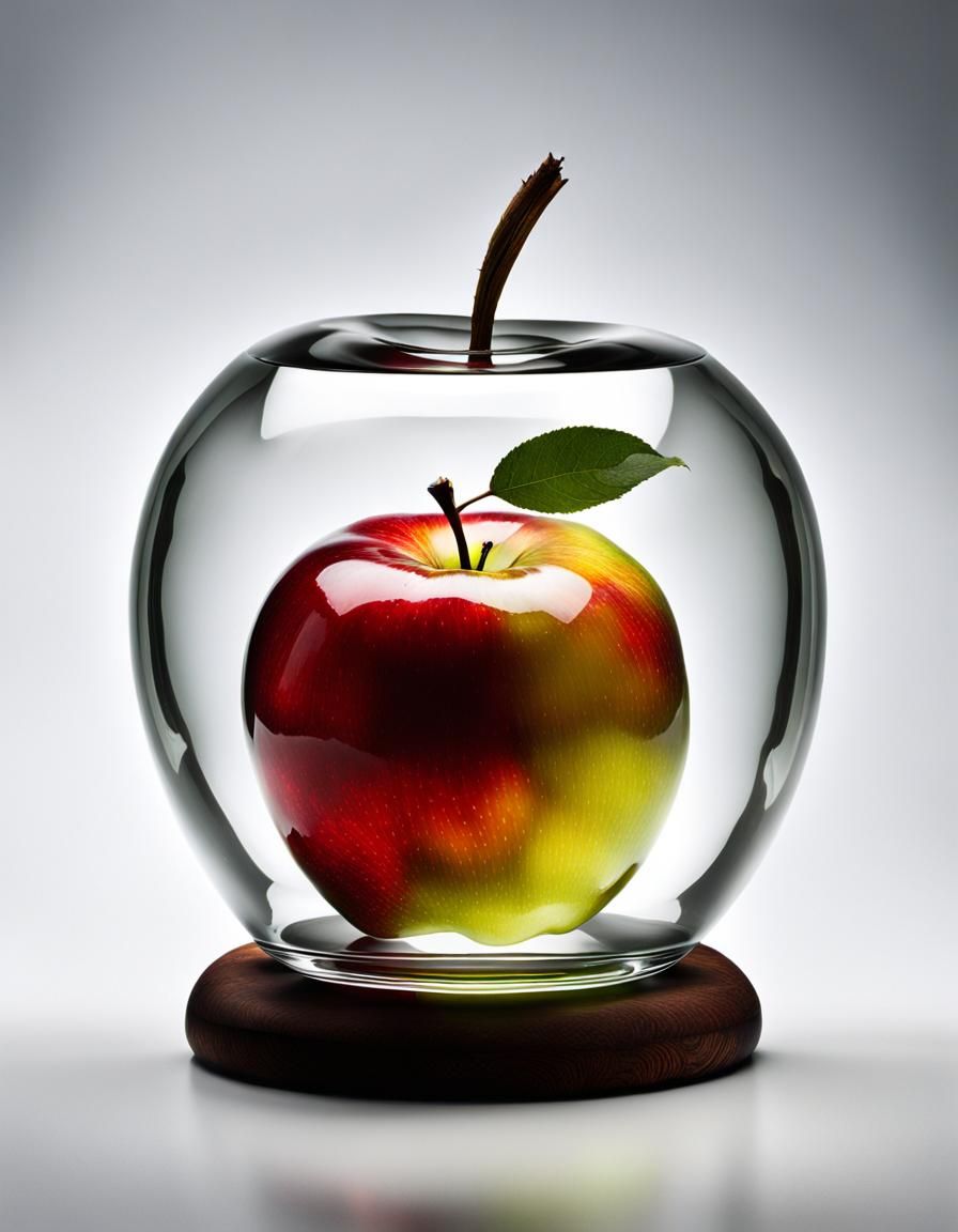 Glass Apples Nested in Glass: Portrait