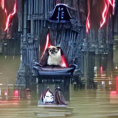 Grumpy Cat as Sith Lord on Throne