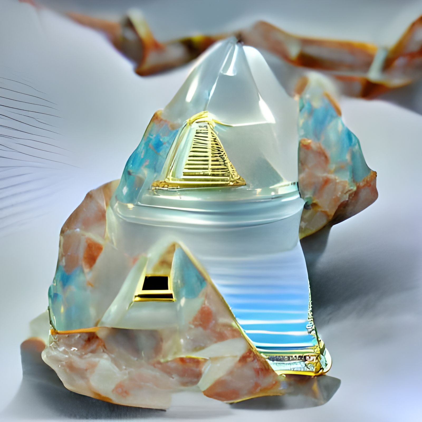 Opalite Pyramid in Realistic 8K Render