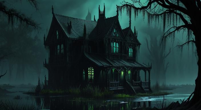 Gothic Swamp Masterpiece with a Sinister Nosferatu