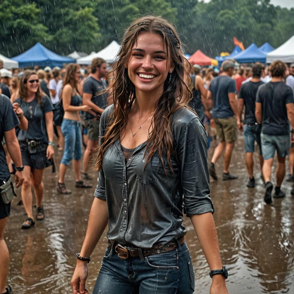 Festival Beauty in Hyperrealistic Style