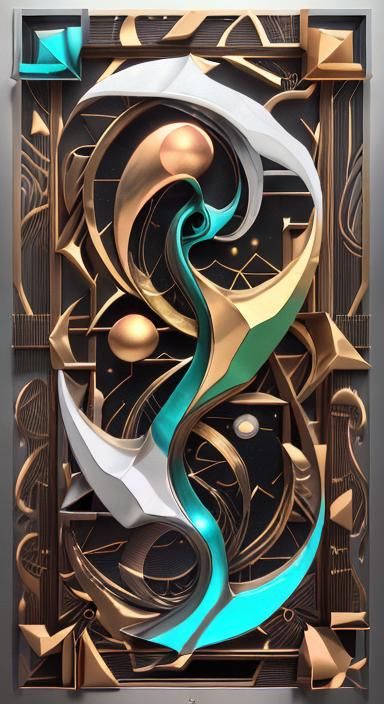 Geometric 3D Rendering of Human Evolution in Vorticism Style